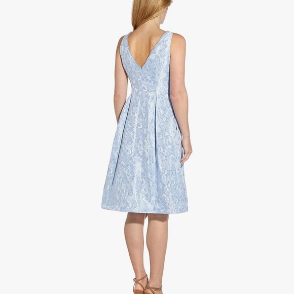 Adrianna Papell Light Blue Floral Midi Dress - Picture 3 of 3